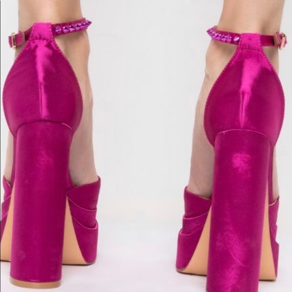 CITY ON FIRE CHUNKY PUMP IN FUCHSIA PENELOPE-FUCHSIA - Picture 5 of 10